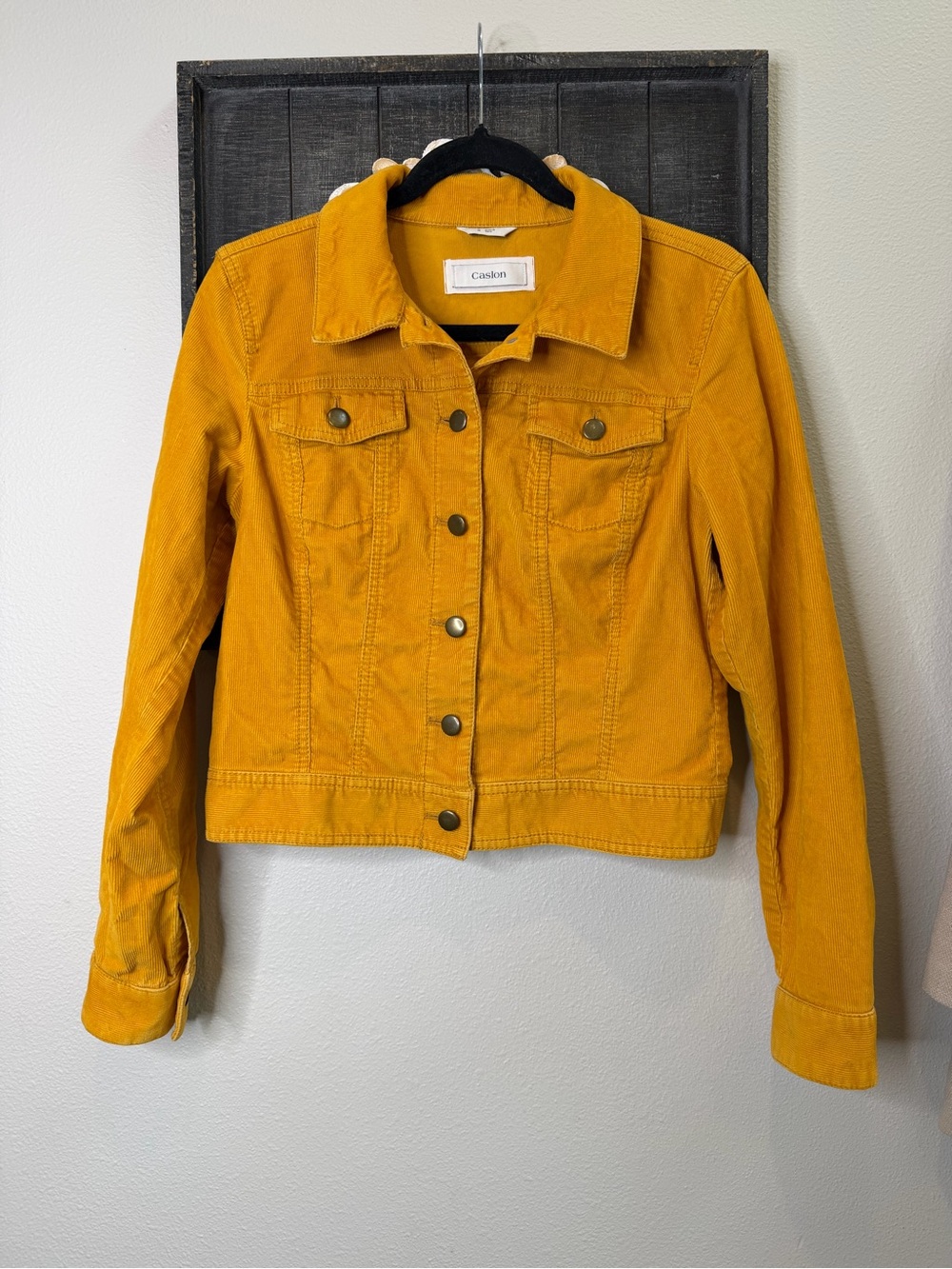 Caslon Mustard Corduroy Button-Up Jacket